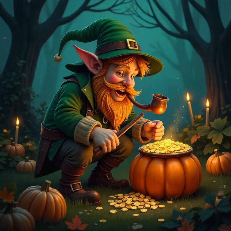 irish elf hiding a pot of gold