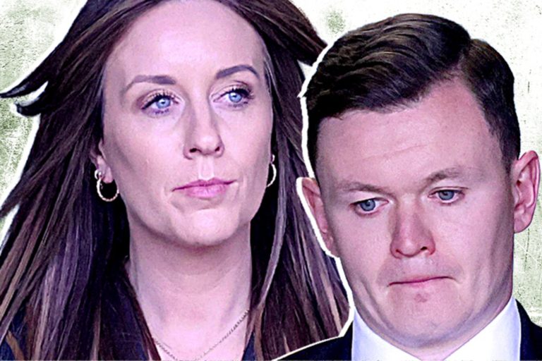 Alison Chawke and brother Bill Chawke arriving at court for their sentencing hearing over the Adare hotel assault case"
